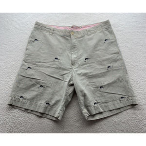 VTG Berle‎ Seersucker Shorts Mens 38x9 Stone Wash M Dumas & Sons Charleston SC